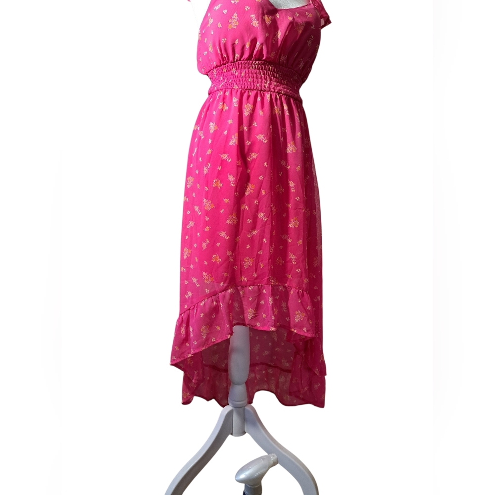 NWT SZ XS FLORAL DRESS WITH STRETCH BODICE (SEE PICS FOR SLIGHT FLAW) - Picture 5 of 16